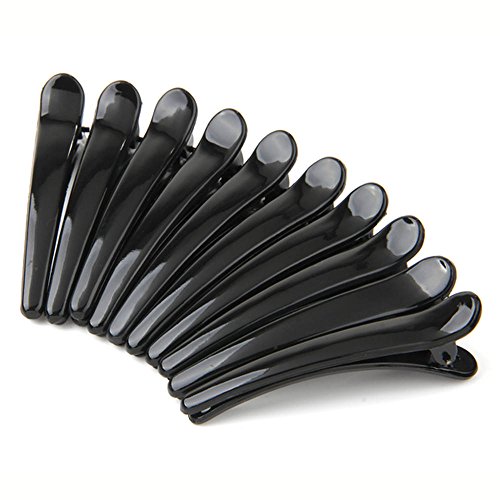 10X Pinza Clip para Cabello Pelo de Plástico Color Negro