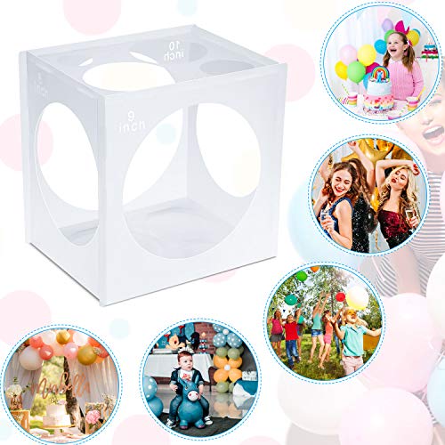 11 Agujeros de Caja de Cubos de Plástico Plegable Herramienta de Medición de Globos para Decoraciones de Globos de Fiesta Bodas Cumpleaños, 2-10 Pulgadas (1 Pieza)