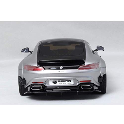 1:18 modelo de coche Mercedes-Benz AMG GT MODIFICADO POR PREVIO Wide Body edición limitada 999 Resina modelo de coche exclusivo de colección modelo (color: plata, Tamaño: los 27cm * 11cm * 9cm) liucha