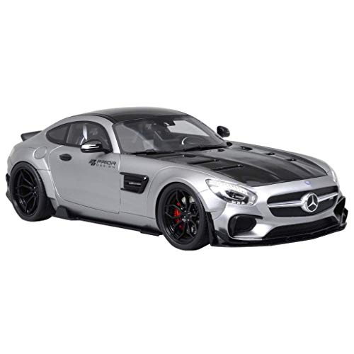 1:18 modelo de coche Mercedes-Benz AMG GT MODIFICADO POR PREVIO Wide Body edición limitada 999 Resina modelo de coche exclusivo de colección modelo (color: plata, Tamaño: los 27cm * 11cm * 9cm) liucha