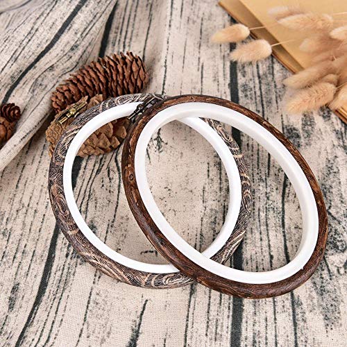 12-29cm Práctico conjunto de bastidores de aros de bordado Anillos de aro de bordado de madera de bambú para herramientas de manualidades de aguja de punto de cruz DIY, ovaladas 15 cm