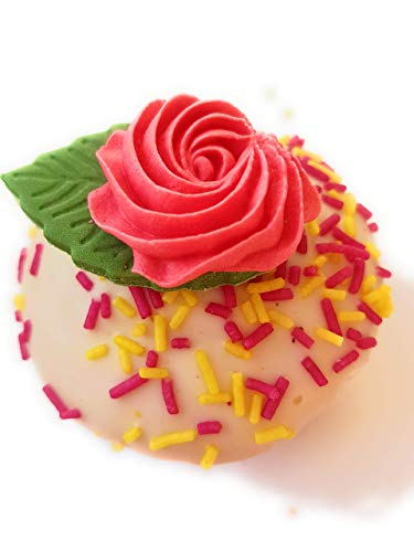 12 brillante ROSA ROSA remolinos azúcar comestible decoración para tarta para decoración