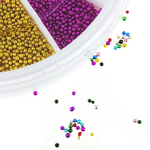 12 Color Nail Tools Steels Beads Espárragos para uñas Metal Caviar Design Encantos de las ruedas Decoraciones 3D Nail Art Supplies