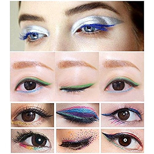 12 Colores Delineador de ojos Eyeliner de color prueba de agua Eye Liner,Lápiz de Cejas Cosméticos de maquillaje de ojos Maquillaje