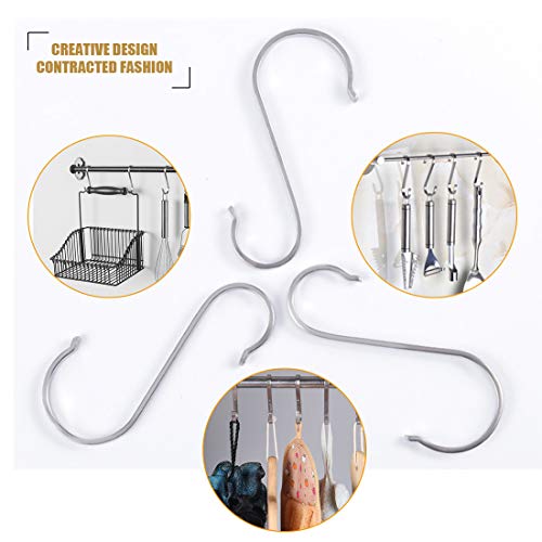 12 Paquete Ganchos en Forma de S,S Ganchos Cocina Metal Acero Inoxidable ganchos para el gabinete de la Cocina Oficina del Dormitorio del baño