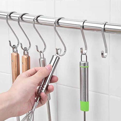 12 Paquete Ganchos en Forma de S,S Ganchos Cocina Metal Acero Inoxidable ganchos para el gabinete de la Cocina Oficina del Dormitorio del baño