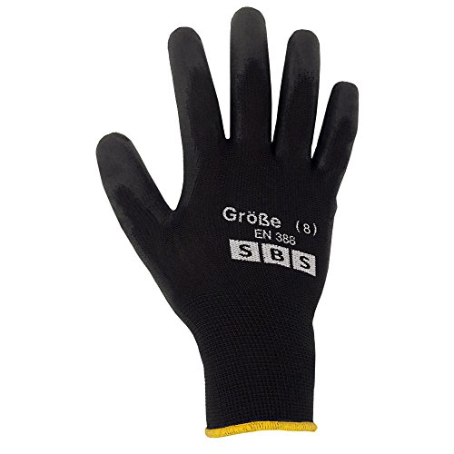 12 pares de guantes de nailon SBS, talla 7 hasta 11, guantes de trabajo, guantes de protección