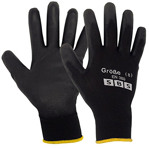 12 pares de guantes de nailon SBS, talla 7 hasta 11, guantes de trabajo, guantes de protección