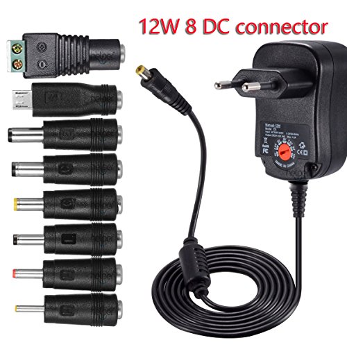 12 W Universal AC/DC Adaptador de conmutación regulado Fuente de alimentación con 8 Adaptador Conectores,1000 mA MAX, 3-12 V hogar Electronics Dispositivo