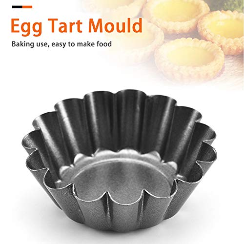 12/24 Pcs Molde de Tarta Huevo Mini Molde Tarta Muffin Cake Cup Quiche Pudding Mold Pie Dish Flan Pastel Postre Round Reutilizable Papel Aluminio Antiadherente Herramientas para Hornear DIY (24pcs)