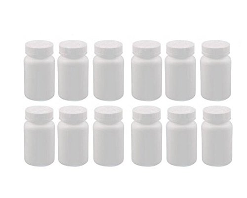 12pcs Plástico Redondo píldora contenedor bottles-medicine Tablet cápsula soporte de pastillas, cebo titular organizador de almacenamiento (blanco)