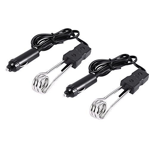 12V / 24V Calentador de Agua de Inmersión para Automóviles Calentador de Inmersión en Agua Portátil Negro Calentadores de Espacio para Picnic de Viaje Accesorios para La Ceremonia(12V)