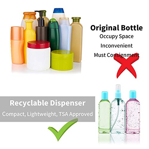 13pcs Botellas de Viaje,BROTOU, Bolsa de Cosméticos Impermeable Botellas de Viaje Portátiles Reutilizables Botellas Cosméticas Set de Botellas de Viaje para Champú/Crema/Gel/Líquido Contenedor