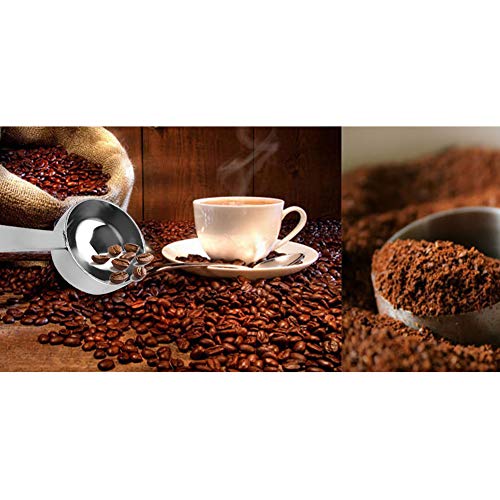 14cm Cuchara café de acero inoxidable con doble función Cuchara de café para medir y apisonar de dos funciones