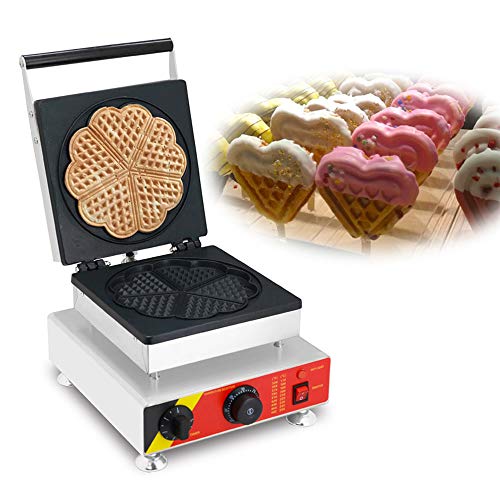 1500W Comercial Ronda Wafflera Antiadherente Antiadherente Y Anti-Escaldaduras, Control De Temperatura Y Tiempo para Las Galletas, Croquetas De Patata, O Cualquier Desayuno, Almuerzo, Y Snacks,110V