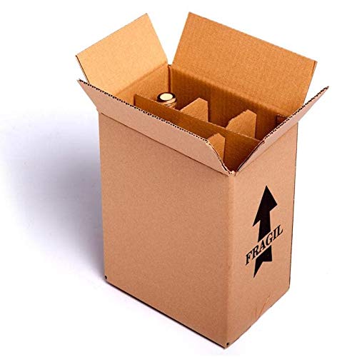 (15x) Caja para botellas de vino CON separadores de cartón rejilla | TELECAJAS (Para 6 botellas) (PACK DE 15 UNIDADES)