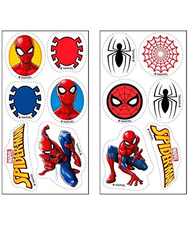 16 Mini discos de azúcar Spiderman 3,4 cm