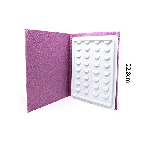 16 pares Libro de Almacenamiento de Pestañas Postizas, Estuche de Almacenamiento de Pestañas Postizas, Contenedor de Muestra de Maquillaje, Catálogo de Pestañas Travel Glitter Paper, Portacontenedores