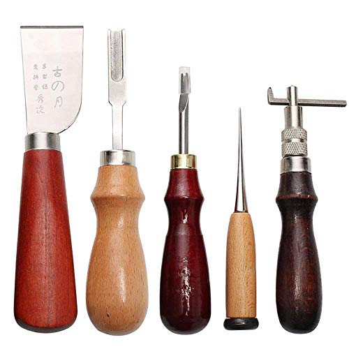 18 piezas de hilo encerado con agujas de coser a mano y punzón de perforación 150D 1 mm cable de costura manual para manualidades de cuero 37pcs Leather Sewing Tools