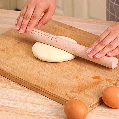 1pc Escala De Madera Palo De Amasar La Pasta De Azúcar Diseñado Impresión De Amasar Pastelería Rodillos Para Hornear Herramientas Herramientas De La Pasta De Azúcar