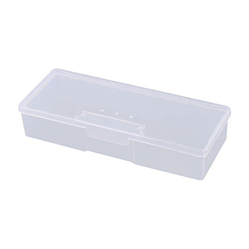1PC Multifuncional Rectangular Caja de almacenamiento Caja de almacenamiento Borrar Mini Nail Art Tool Box Office Supplies Caja de Herramientas de manicura Organizador (transparente)