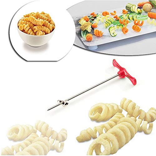 1pc patata espiral máquina de cortar espiral del rodillo cortador máquina de cortar virutas Herramientas patata vegetales espiral cortador de cocina Accesorios de fruta que talla las herramientas