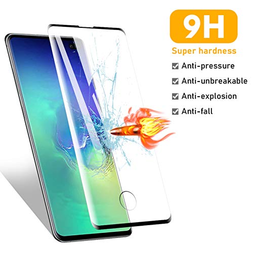 [2 Pack] Amonke Protector de Pantalla para Samsung Galaxy S10 Plus Cristal Templado, 3D Curvado Completa Cobertura, 9H Dureza Alta Definicion Vidrio Templado Screen Protector para Samsung S10 Plus