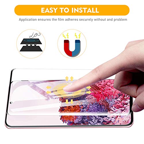 [2 Pack] Amonke Protector de Pantalla para Samsung Galaxy S20 Plus Cristal Templado, 3D Curvado Completa Cobertura, 9H Dureza Alta Definicion Vidrio Templado Screen Protector para Samsung S20 Plus