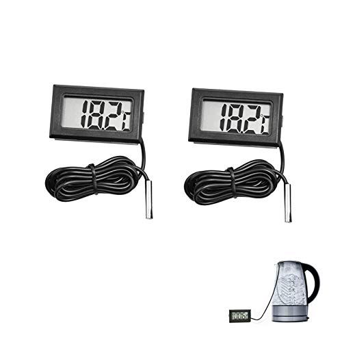 2 Pcs Termómetro Camara, Sensor de Temperatura lcd Frigorifico, Termómetro digital de acero para nevera y congelador de Inrigorous, para Invernadero/Coches/Hogar/Oficina, -50°C~110°C