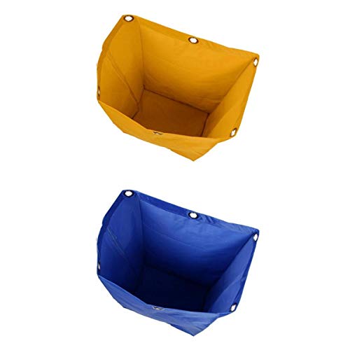 2 Pedazos Grandes Bolsa de Basura para Carrito de Limpiezas Color Azul y Amarillo