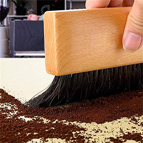 [2 Piezas] Cepillos de Molinillo de Café Cepillo de Limpieza para Máquina Espresso Herramienta Profesional Cepillos Utensilios de Cafe y Mesa, Mango de madera Cerdas Naturales para Hogar Cafetería