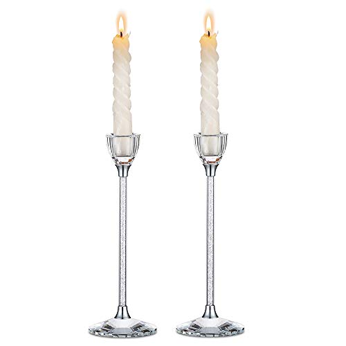 2 Piezas de Candelabros Cónicos de Cristal Para Bodas, Centro de Mesa, Candelabro Decorativo, Hierro Forjado de una Sola Cabeza, Adornos Cena a la luz de las Velas de Recepción para Bodas de Fiesta