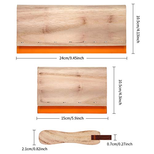 2 Piezas de Serigrafía Rasqueta de Madera Raspador de Tinta de Pantalla para Serigrafía