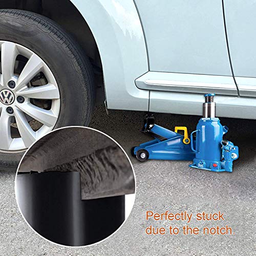 2 Piezas Goma Gato Hidraulico Bloque Universal Protector para Elevador Coche,Soportar 3 Toneladas,4.8cm de Diámetro (Negro)