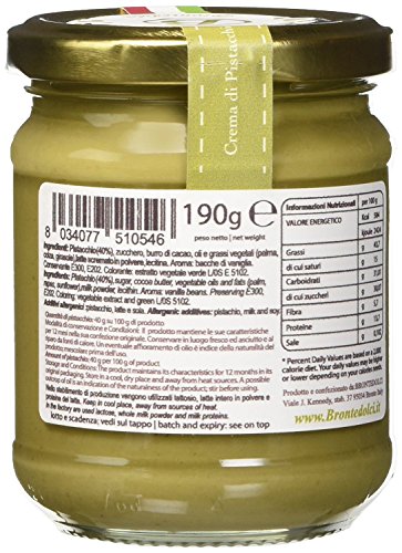 2 tarros - Crema de pistacho, el 40% de los pistachos de Sicilia, ideal para el desayuno, pero sobre todo para cosas dulces - 2x190g