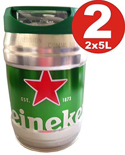 2 x 5 l Barril con grifo (de Heineken draught Keg 5%