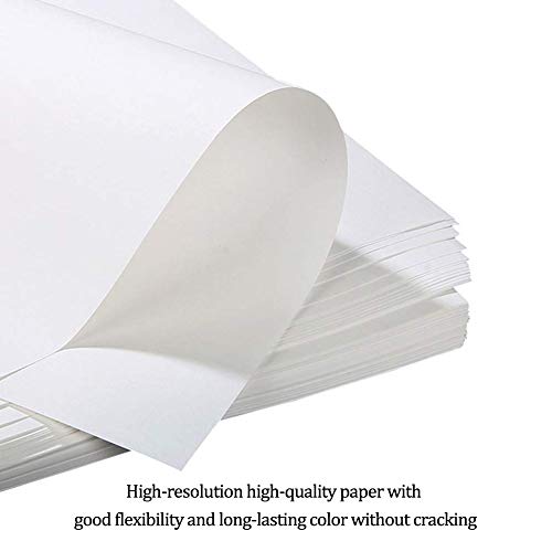 20 Hojas de papel de Transferencia de Color Oscuro para Impresoras Inyección Tinta para Textil el Hogar Rompecabezas Perlas Pintura Vidrio Taza de Cerámica Impresión Tela DIY Tamaño A4