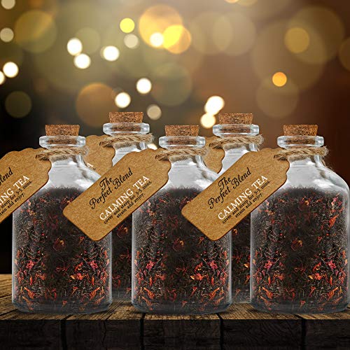 20 Mini Botellas con Corcho | Frascos de Vidrio con Etiquetas Adjuntas de 50 ml | Botella Cristal Pequeño Ideal para Regalos de Decoración de Bodas | Perfecto para Rellenar Licor Dulces Y Golosinas