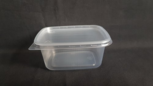 20 piezas 250 ml pequeño rectangular desechables de plástico cubo de recipientes con tapa para alimentos.