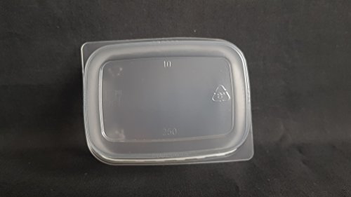 20 piezas 250 ml pequeño rectangular desechables de plástico cubo de recipientes con tapa para alimentos.