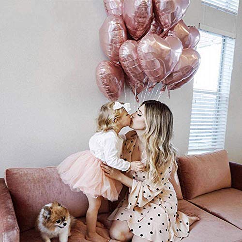 20 Piezas Globos de Aluminio Dorado de, 10 Piezas Forma de Corazón, 10 Piezas Forma de Estrella de , Cumpleaños, Boda, Decoración de Fiesta de Navidad(18 Pulgadas)