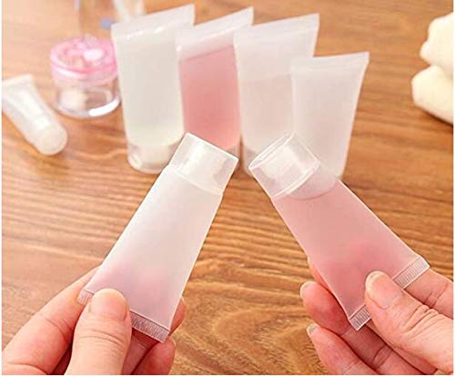 20 Unidades de 5 ml Transparente vacío rellenable plástico Suave Tubos Botella cosmética Muestra Botellas tarros de Viaje Maquillaje contenedor