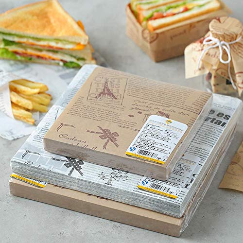 200 piezas de papel de pergamino antiadherente, 22 x 22 cm, rollo de papel antiadherente para hornear, papel para envolver galletas, papel de aceite para barbacoa, pan, porciones para cortar latas