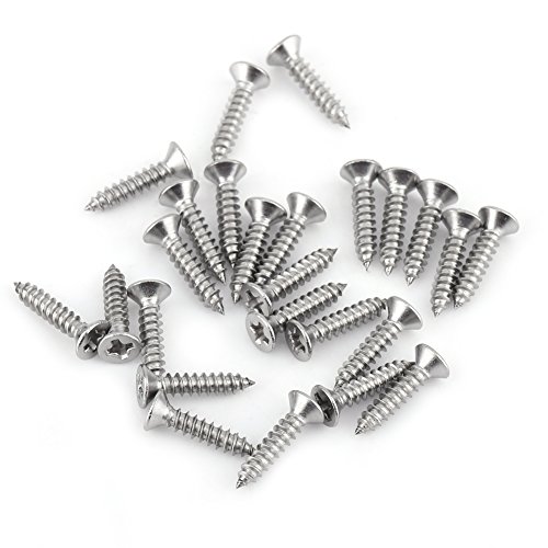 200pcs M3 Tornillos Auto-roscantes de Acero Inoxidable 304 Cabeza de la cacerola/Cabeza plana(Cabeza plana)