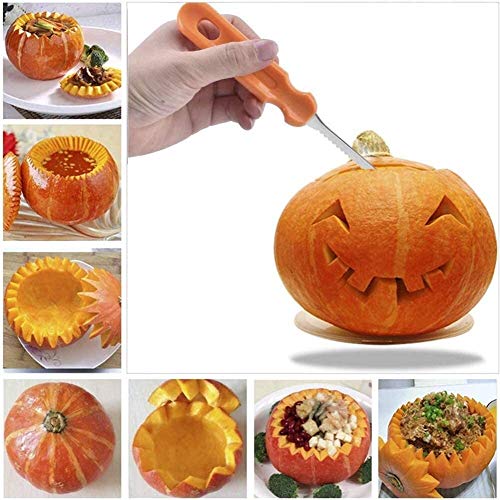 2021 decoración de Halloween otoño partido talla kit de herramienta de 14 piezas de halloween calabaza que talla herramienta de madera de calabaza talla de acero inoxidable cuchillo de talla del molde