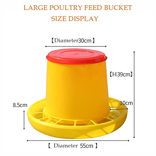 20Kg / 44Lb Alimentador De Pollo Extra Grande, Máquina De Alimentación Granja Aves Alimentador Automático De Herramientas para Pollitos/Pollos/Patos De Plástico Portable del Cucharón