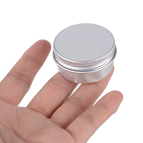 20pcs 15ml Tarro Pequeños Aluminio Contenedor Cosméticos Bote Viaje Crema Maquillaje Aceite de Labios Bálsamos con Tapa