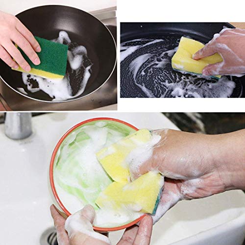 20pcs Estropajo Mágicas de Limpieza Esponja Multiusos Exfoliante Esponja Manchas Quitar Limpieza Scrubber Cepillo para Lavar Platos de Doble Cara para Garaje Cocina Baño