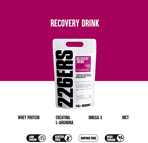 226ERS Recovery Drink, Recuperador Muscular con Proteína, Creatina, Hidratos de Carbono, Triglicéridos y L-Arginina, Fresa - 1000 gr