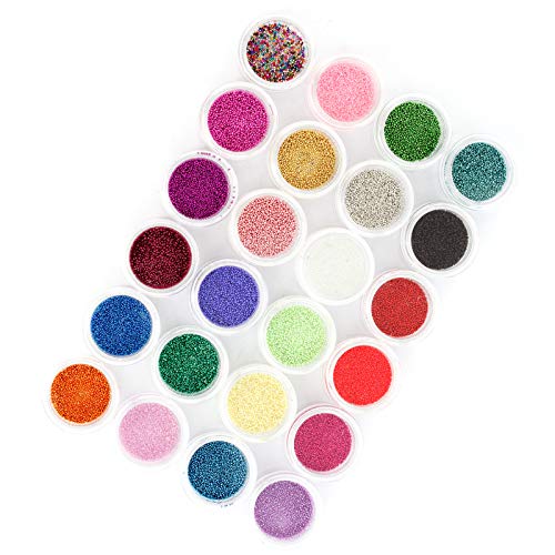 24 Colores Caviar 3D Mini Cuentas de uñas de Arte Mezcla de uñas UV acrílico Pulido Craft DIY